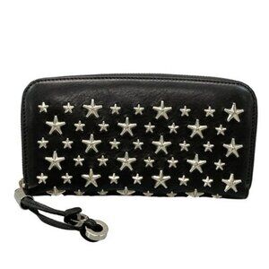 JIMMY CHOO Philippa Black Leather Long Wallet